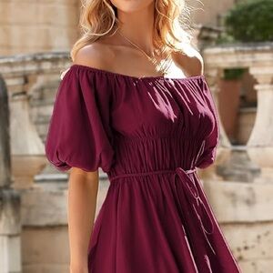 Vici Dolls Wrap Front Midi Dress Burgundy